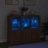 Modern Sideboards with LED Lights - 3 pcs Brown Oak Design