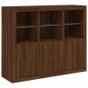 Modern Sideboards with LED Lights - 3 pcs Brown Oak Design