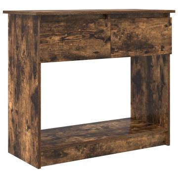 Console Table with Drawers - Smoked Oak, Modern Design