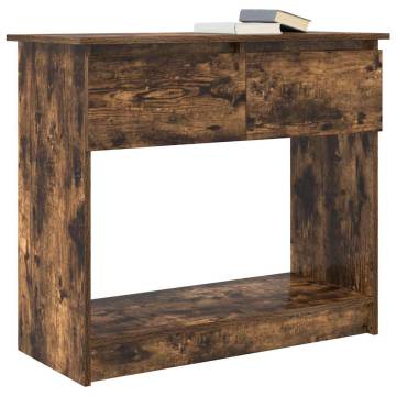 Console Table with Drawers - Smoked Oak, Modern Design