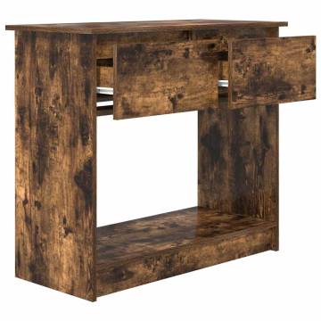 Console Table with Drawers - Smoked Oak, Modern Design