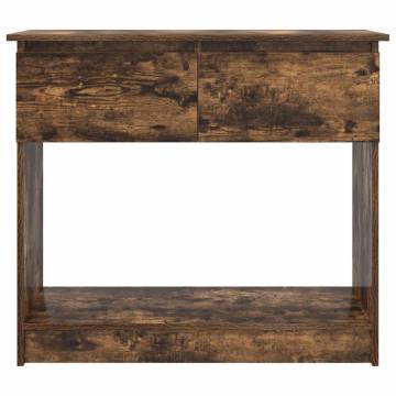 Console Table with Drawers - Smoked Oak, Modern Design