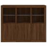 Modern Sideboards with LED Lights - 3 pcs Brown Oak Design