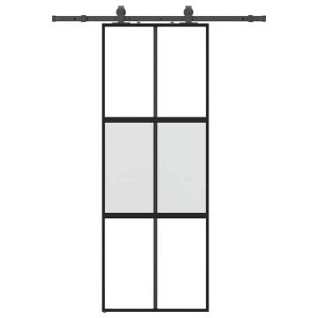 Stylish Sliding Door with Hardware Set - Tempered Glass 76x205 cm