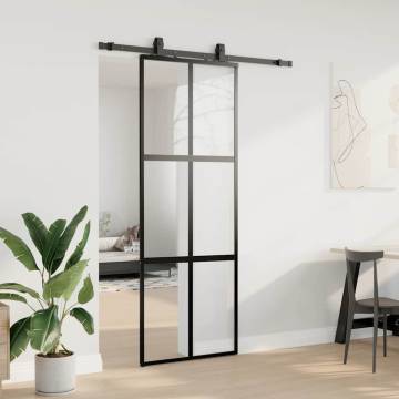 Stylish Sliding Door with Hardware Set - Tempered Glass 76x205 cm