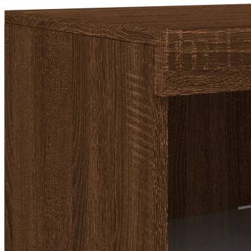 Modern Sideboards with LED Lights - 3 pcs Brown Oak Design