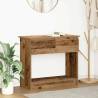 Stylish Old Wood Console Table with Drawers - 85.5x38.5 cm