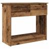 Stylish Old Wood Console Table with Drawers - 85.5x38.5 cm