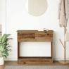 Stylish Old Wood Console Table with Drawers - 85.5x38.5 cm