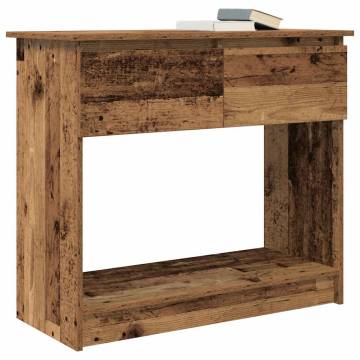 Stylish Old Wood Console Table with Drawers - 85.5x38.5 cm