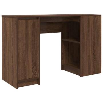 Brown Oak Desk | 120x42x76 cm Engineered Wood | Hipomarket