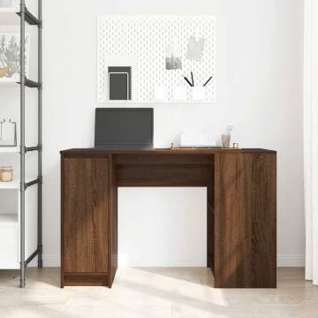 Brown Oak Desk | 120x42x76 cm Engineered Wood | Hipomarket