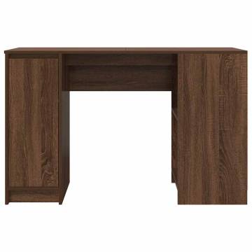 Brown Oak Desk | 120x42x76 cm Engineered Wood | Hipomarket