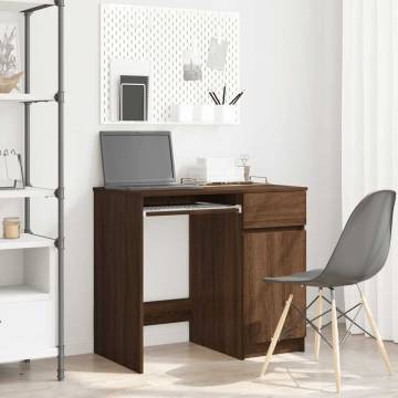 Brown Oak Desk - Engineered Wood 86x49x76 cm | HipoMarket