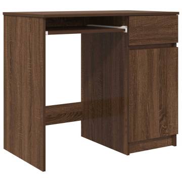 Brown Oak Desk - Engineered Wood 86x49x76 cm | HipoMarket