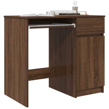 Brown Oak Desk - Engineered Wood 86x49x76 cm | HipoMarket