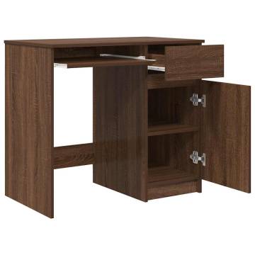 Brown Oak Desk - Engineered Wood 86x49x76 cm | HipoMarket