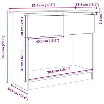 Stylish White Console Table with Drawers - 85.5x38.5x74.5 cm