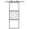 Stylish Sliding Door with Hardware Set - 76x205 cm Black Glass