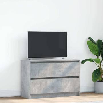 Stylish Concrete Grey TV Cabinet - 80x35x54 cm