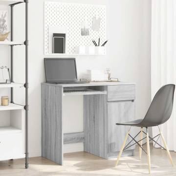 Desk Grey Sonoma - 86x49x76 cm Engineered Wood | HipoMarket