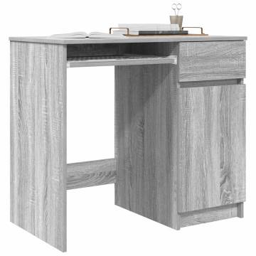 Desk Grey Sonoma - 86x49x76 cm Engineered Wood | HipoMarket