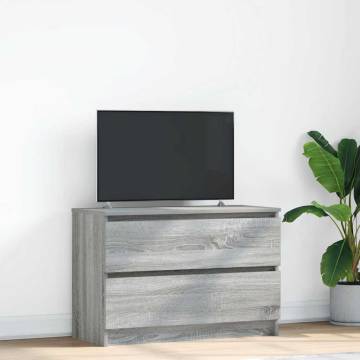 TV Cabinet Grey Sonoma 80x35x54 cm - Durable Engineered Wood