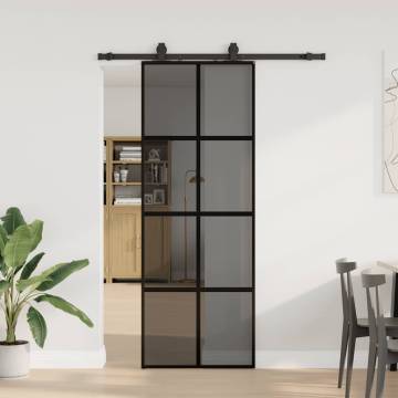 Sliding Door with Hardware Set Black 76x205 cm - Stylish & Durable