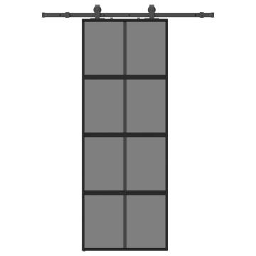 Sliding Door with Hardware Set Black 76x205 cm - Stylish & Durable