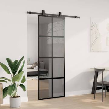 Sliding Door with Hardware Set Black 76x205 cm - Stylish & Durable