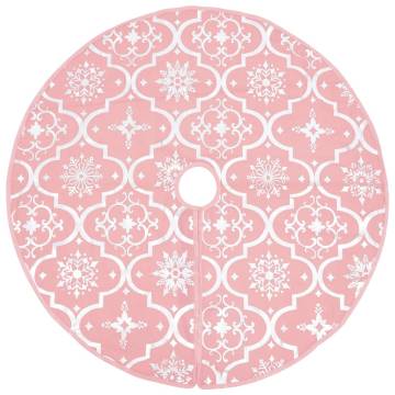 Luxury Pink Christmas Tree Skirt with Sock - 90 cm Fabric