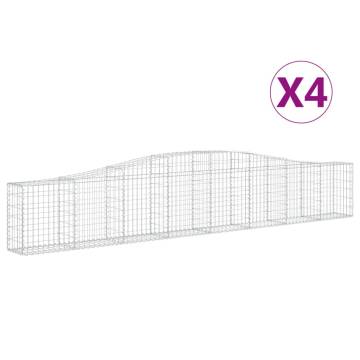 Arched Gabion Baskets (4 pcs) - Decorative Garden Barriers