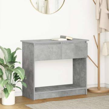 Modern Concrete Grey Console Table with Drawers - 85.5x38.5 cm