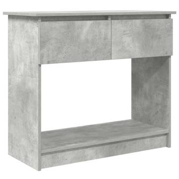 Modern Concrete Grey Console Table with Drawers - 85.5x38.5 cm