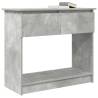 Modern Concrete Grey Console Table with Drawers - 85.5x38.5 cm