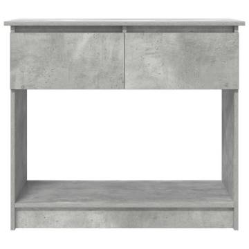 Modern Concrete Grey Console Table with Drawers - 85.5x38.5 cm