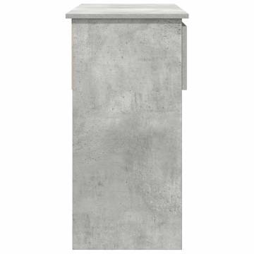 Modern Concrete Grey Console Table with Drawers - 85.5x38.5 cm