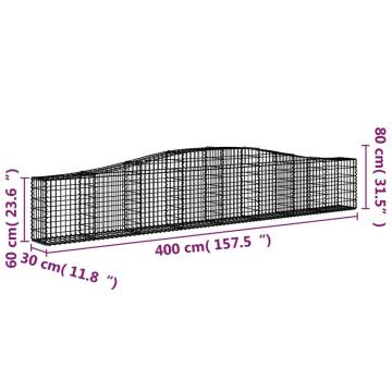 Arched Gabion Baskets (4 pcs) - Decorative Garden Barriers