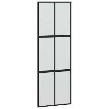 Stylish Black Sliding Door with Hardware Set | 76x205 cm