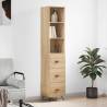 Highboard Sonoma Oak 34.5x34x180 cm Engineered Wood Colour sonoma oak Quantity in Package 1 Model 3 drawers 