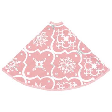 Luxury Pink Christmas Tree Skirt with Sock - 90 cm Fabric