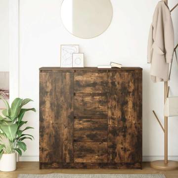 Stylish Smoked Oak Sideboard with Drawers - 100.5x35x98.5 cm