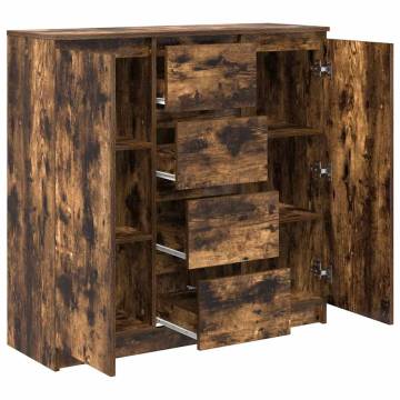 Stylish Smoked Oak Sideboard with Drawers - 100.5x35x98.5 cm