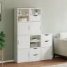  Side Cabinets 5 pcs ODDA White 40x24x79 cm Solid Wood Pine Colour white Quantity in Package 1 Model 5 shelves 5 drawers 