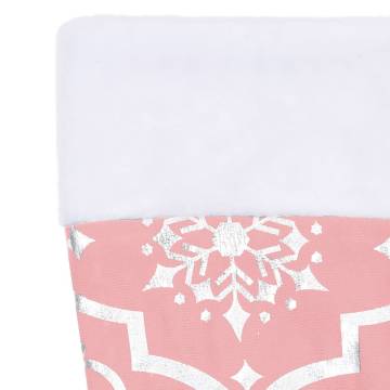 Luxury Pink Christmas Tree Skirt with Sock - 90 cm Fabric