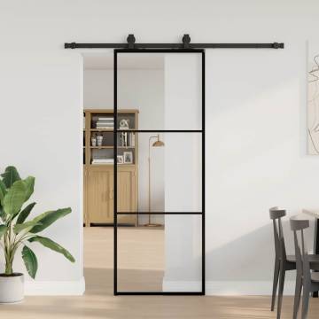 Stylish Sliding Door with Hardware Set - ESG Glass 76x205 cm