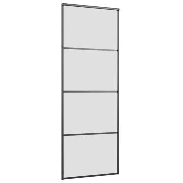 Sliding Door with Hardware Set Black 76x205 cm ESG Glass