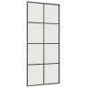 Stylish Sliding Door with Hardware Set - Black ESG Glass 90x205 cm