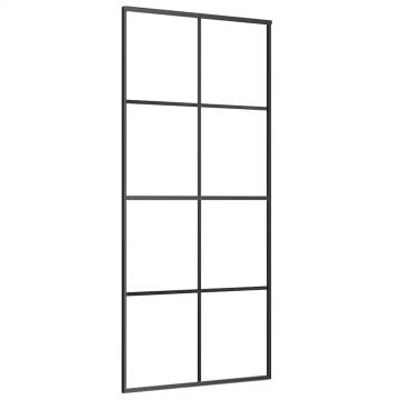 Sliding Door with Hardware Set Black 90x205 cm ESG Glass