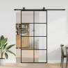  Sliding Door with Hardware Set Black 102.5x205 cm ESG Glass Colour black Pattern transparent Size 102.5 x 205 cm (200 cm sliding rail) Quantity in Package 1 